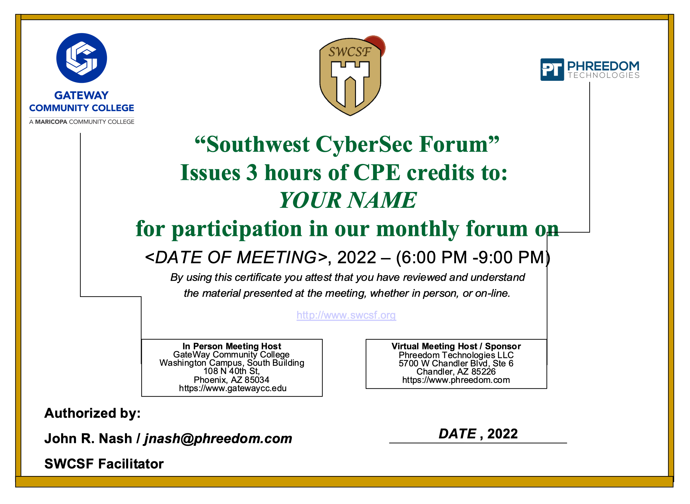 CPE Certificate Image
